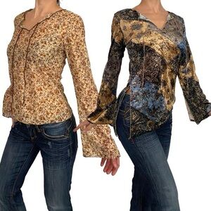 Floral and Patchwork Women's boho Tops Set